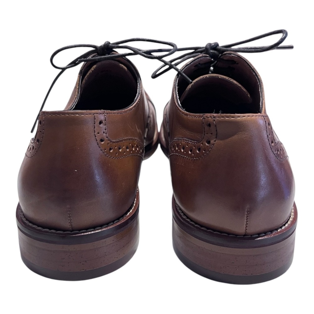 Johnston & Murphy Conard Cap Toe Oxford Shoes Mens 11M Tan Leather Brogue - Picture 3 of 9